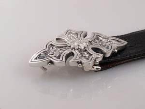#1296 Carved Cross Buckle 1.5"