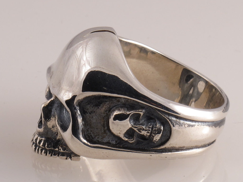 Sterling Half Skull Ring