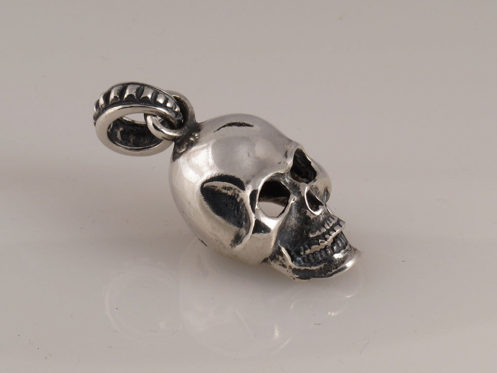 Sterling Large Skull Pendant with Nail