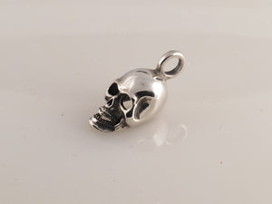 Sterling Small Skull Pendant side view