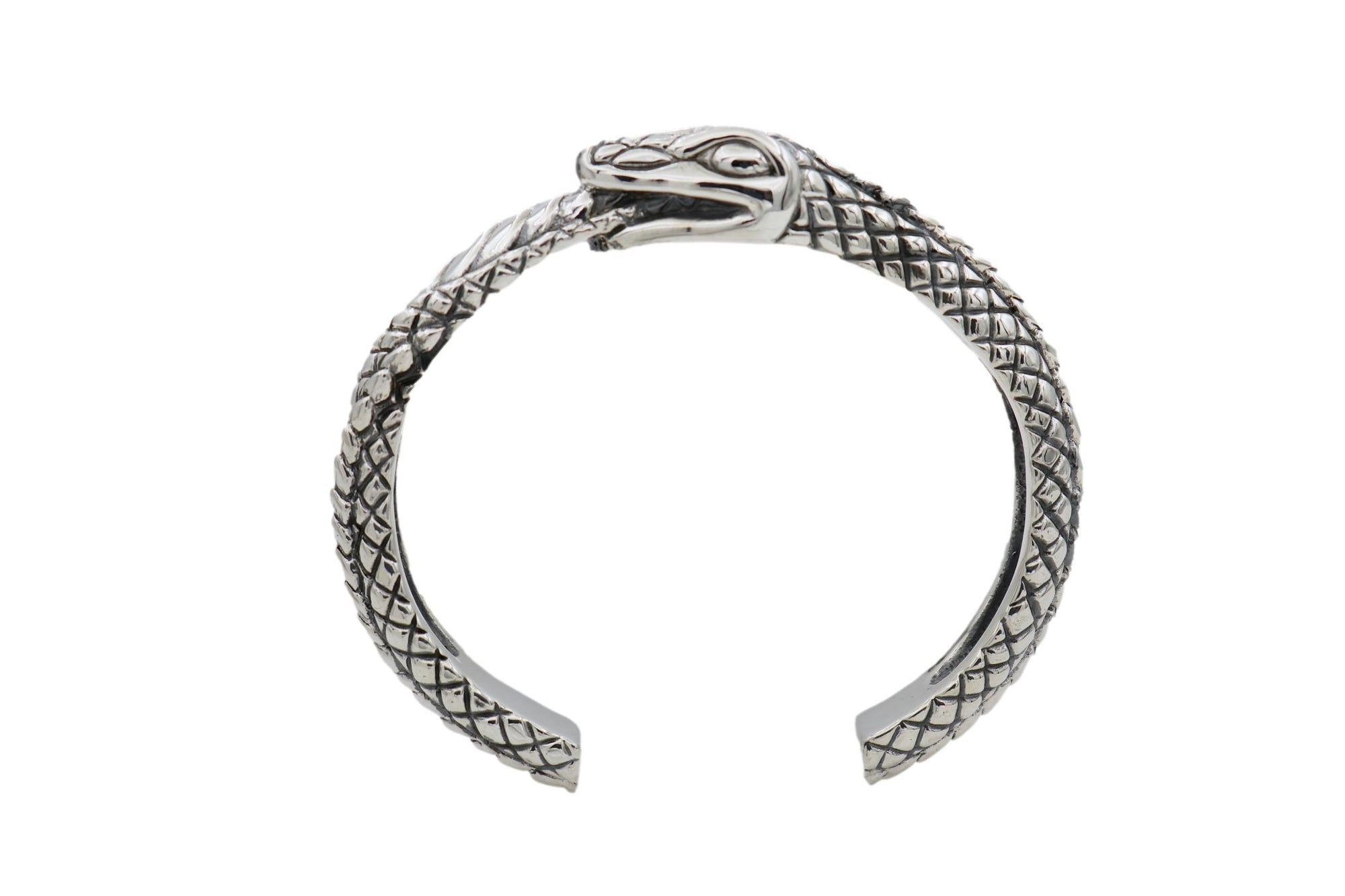 #DB-21 Ouroboros Snake Cuff, Sterling