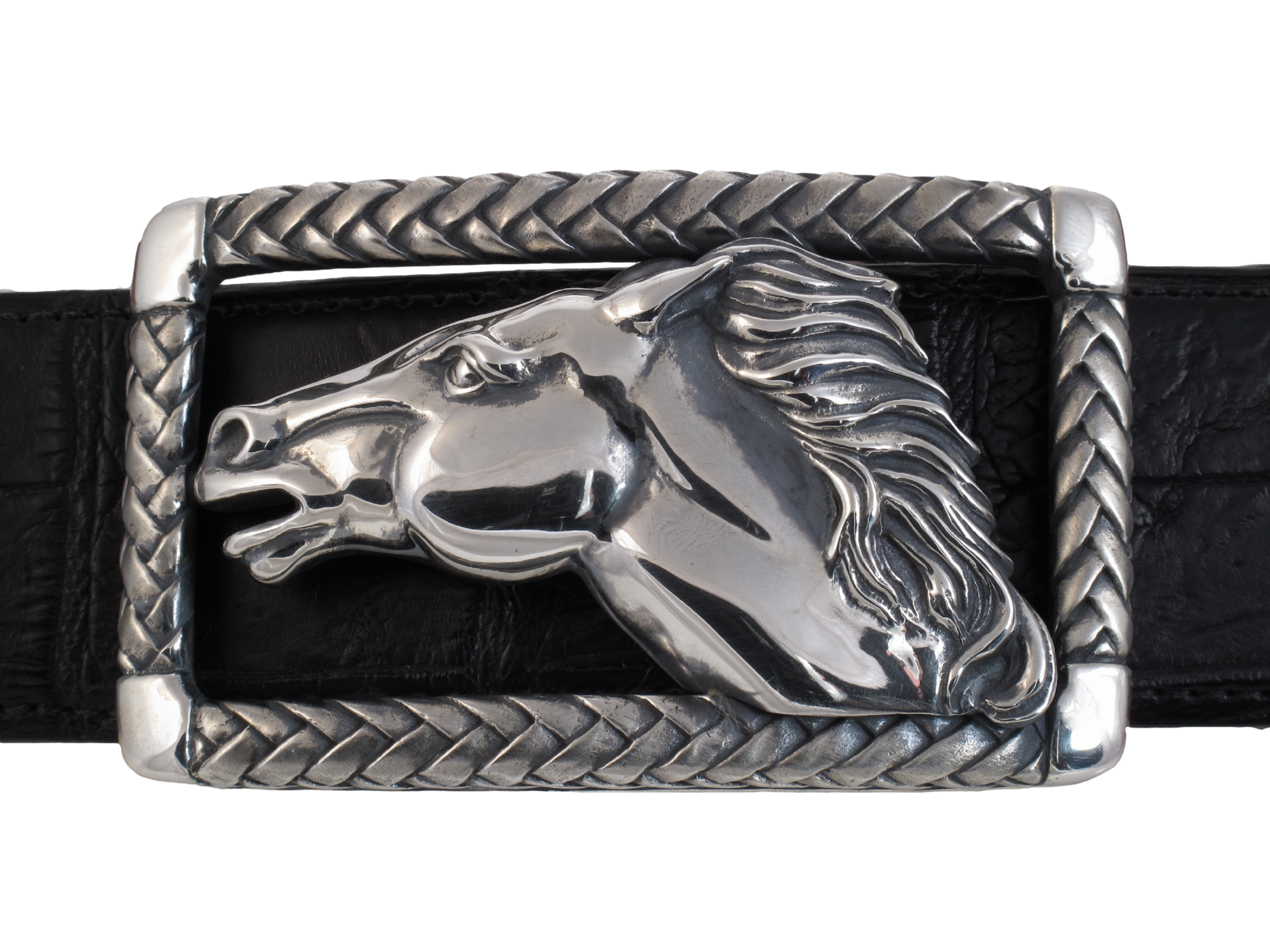 Running Horse in Braided Frame Buckle