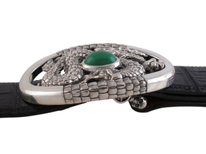 #1361 Custom Sterling Trophy with green Chalcedony, side view