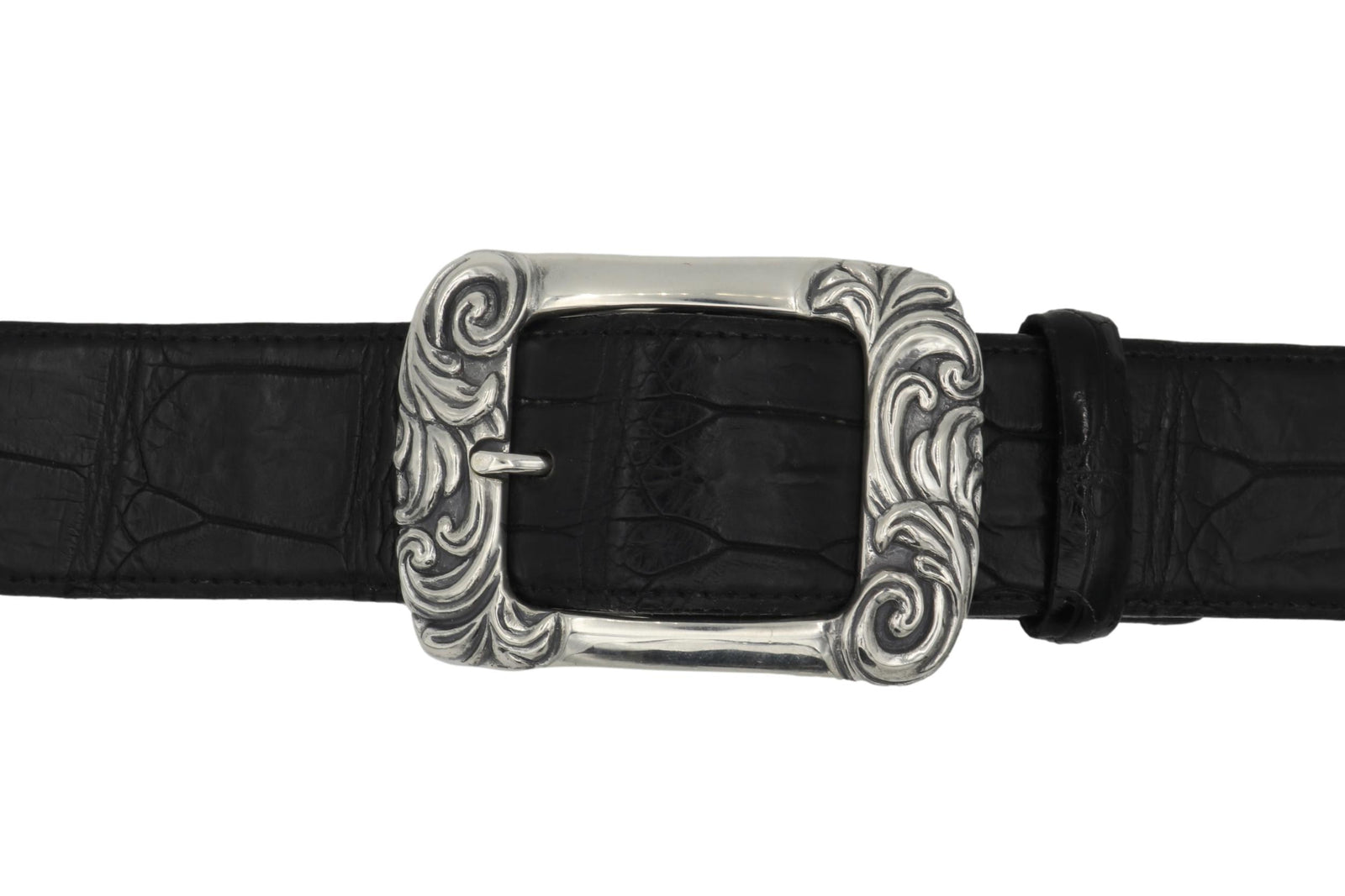 #1405 Sterling Double Scroll Garrison Buckle