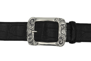 #1405 Sterling Double Scroll Garrison Buckle