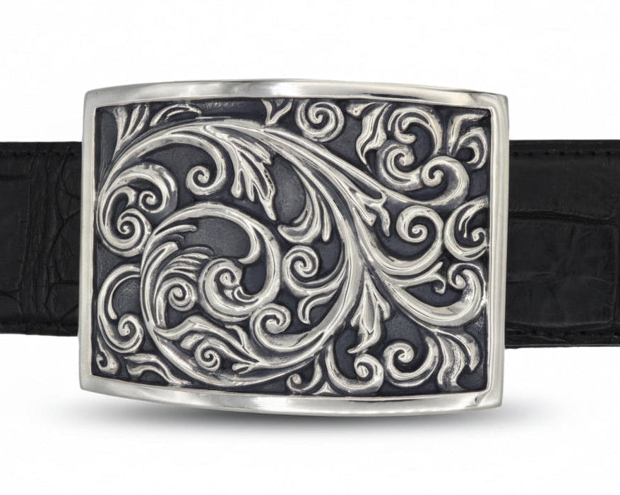 1395 Carved Scroll Trophy Buckle - Jeff Deegan Designs