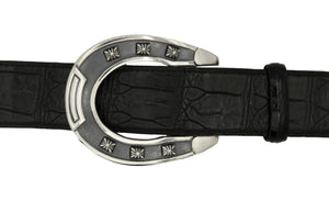 Bold Sterling Horseshoe buckle with nailheads.