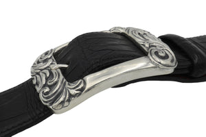 #1405 Sterling Double Scroll Garrison Buckle
