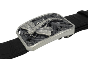 #1404 Dragonfly Scroll Trophy Buckle