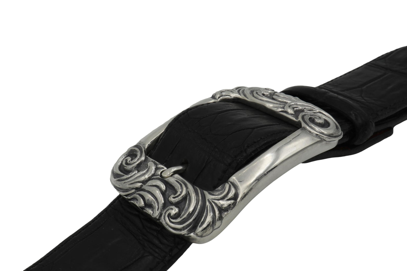 #1405 Sterling Double Scroll Garrison Buckle