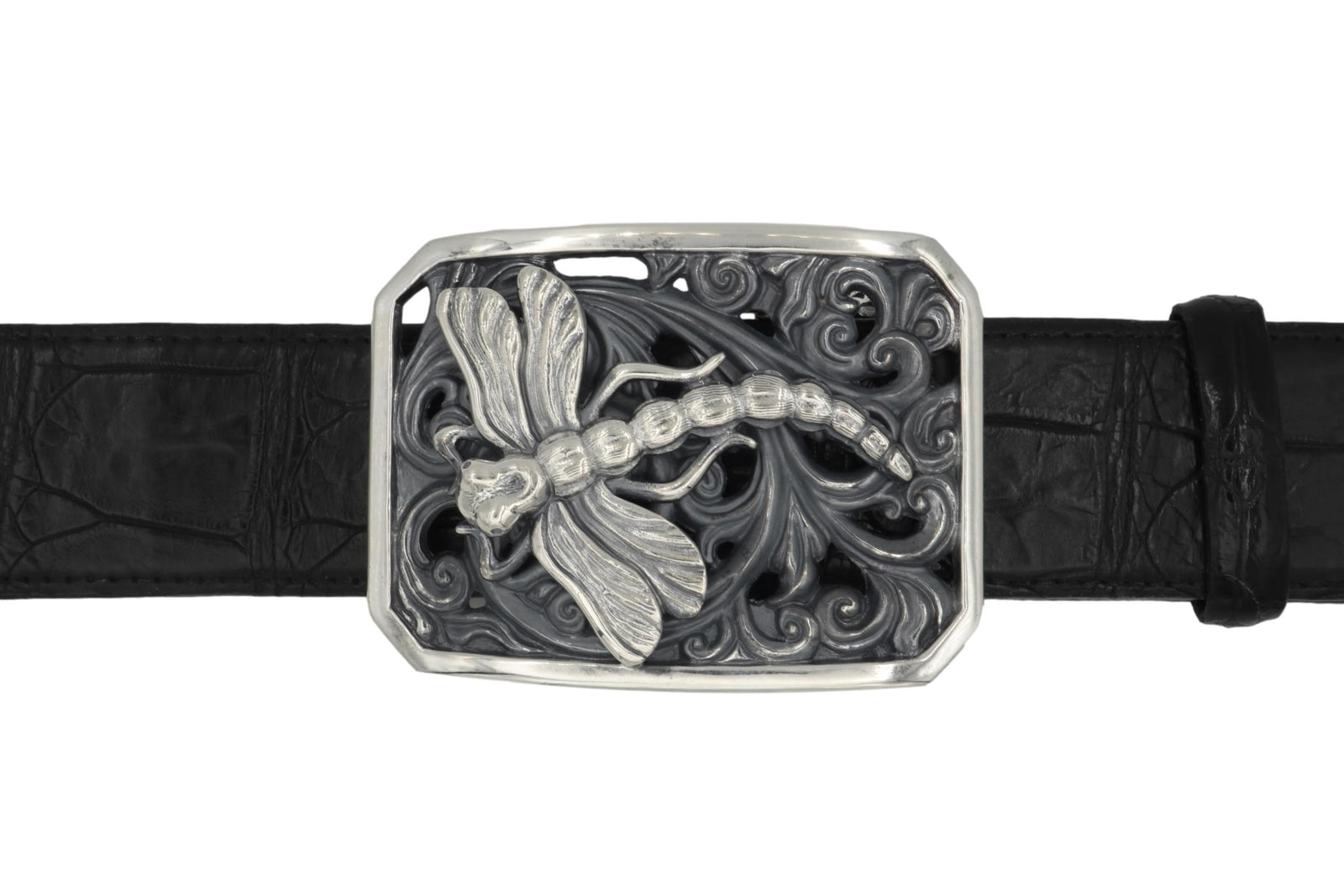 #1404 Dragonfly Scroll Trophy Buckle