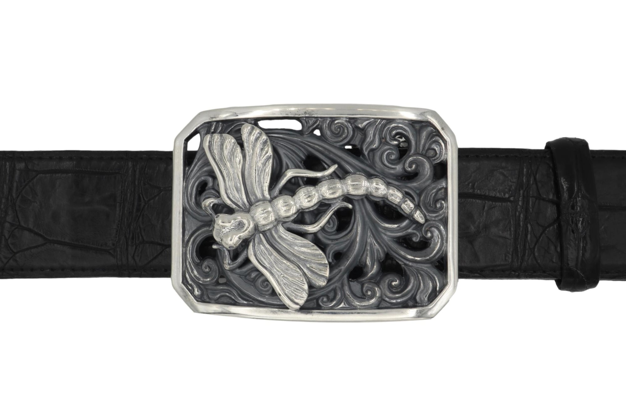 #1404 Dragonfly Scroll Trophy Buckle