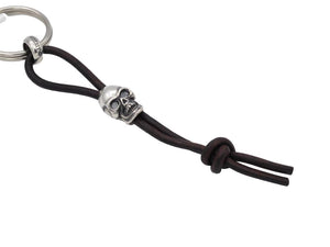 #DK-13 Small Skull Key Ring on Leather Cord