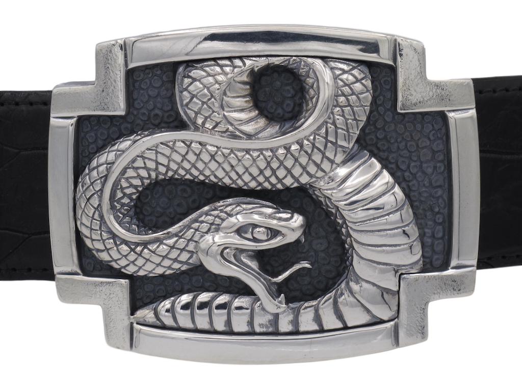 #1380 Coiled Snake Trophy Buckle 1.5"
