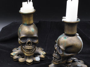 #DH-01 Bronze Skull Candlestick