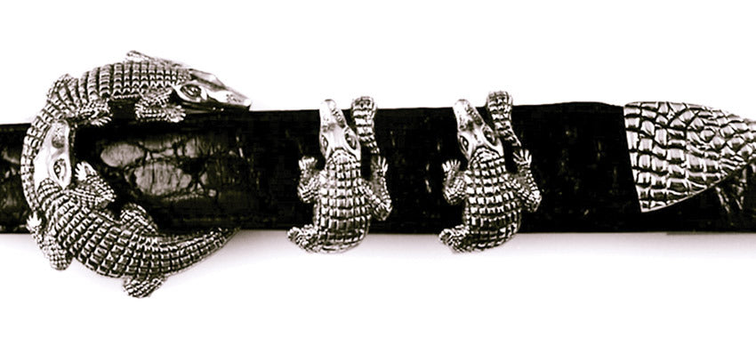 Sterling Alligator 4 pc. buckle set