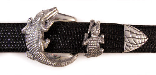 Sterling Alligator 3 pc. buckle set