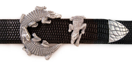 Sterling Alligator 3 Pc. Buckle Set