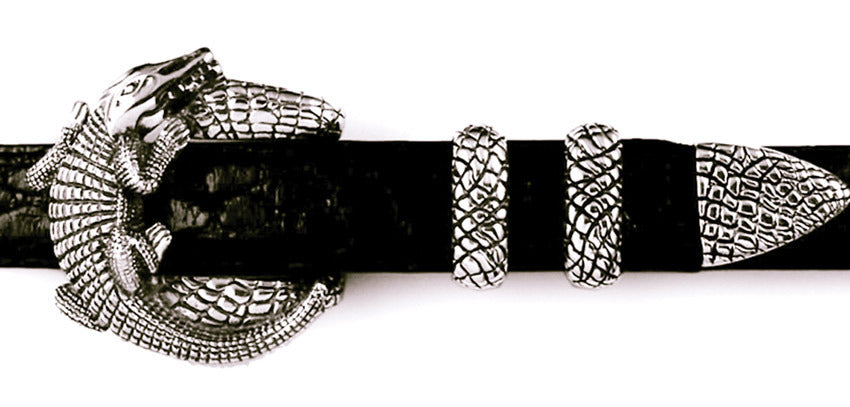 Sterling Alligator 4 pc. buckle set