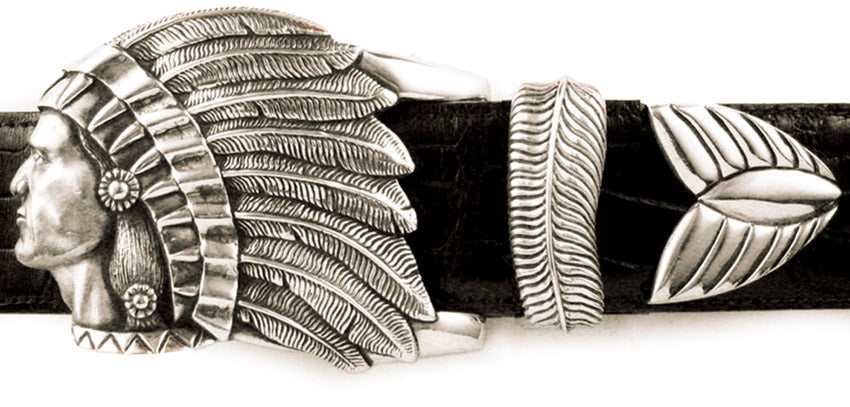 Sterling Indian 3 pc. Buckle Set