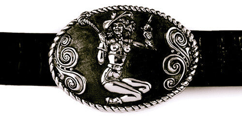 Sterling Cowgirl Trophy Buckle