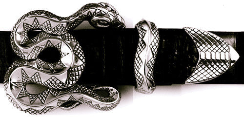 Sterling Coiled Snake 3 Pc. Buckle Set