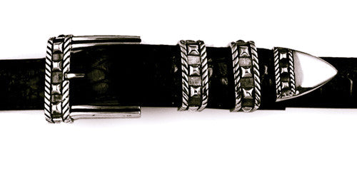 Sterling Studded 4 pc. buckle set