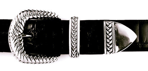 Sterling Braided Motif buckle set