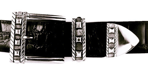 Sterling Studded buckle set