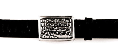 Sterling Alligator Pattern plaque buckle