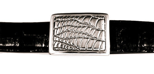 Sterling Alligator Print plaque buckle