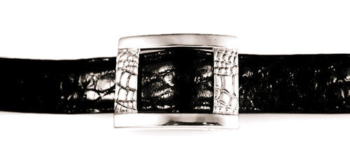 Sterling Alligator Print centre bar buckle