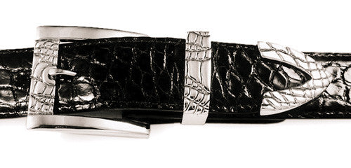 Sterling Alligator Print buckle set