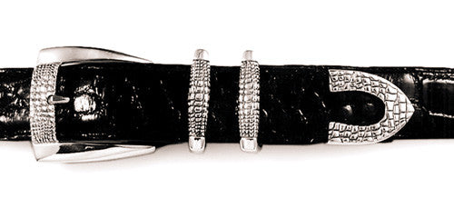 Sterling Alligator Print buckle set