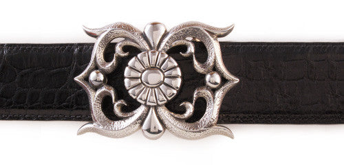 Sterling Open Carved trophy buckle