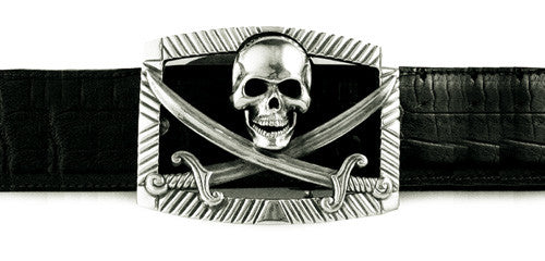 Sterling Pirate Flag buckle