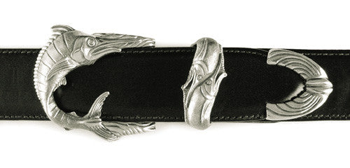 Sterling Jumping Tarpon buckle set