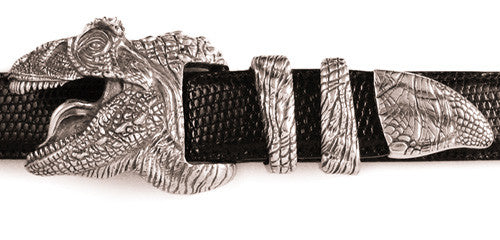 Sterling T- Rex Head buckle set