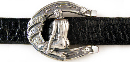 Sterling Lady Luck trophy buckle
