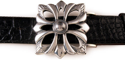 Sterling Gothic Open Work Cross Buckle