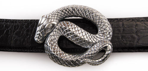 Sterling Coiled Snake Trophy Buckle