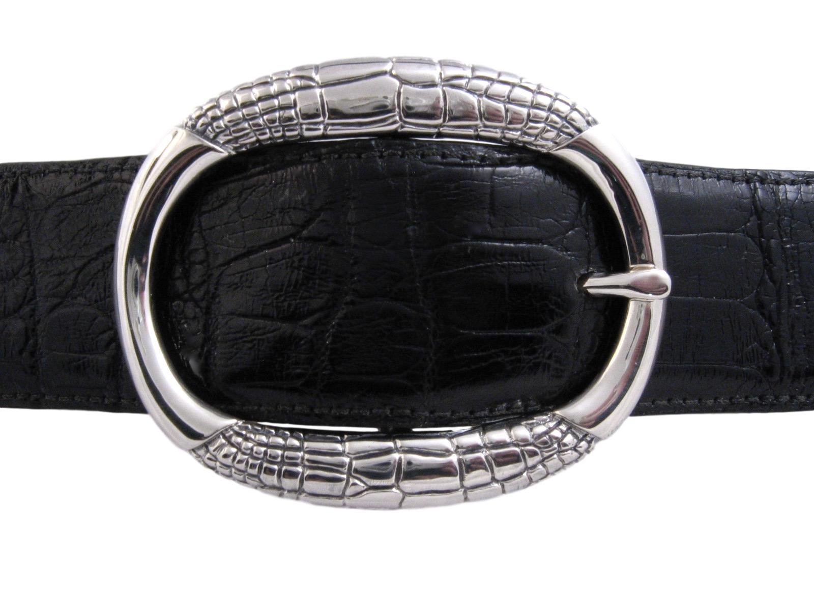 #1333 Alligator Pattern Oval Buckle, 1.5"