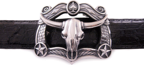 1339 Steer Skull Trophy Buckle 1.5