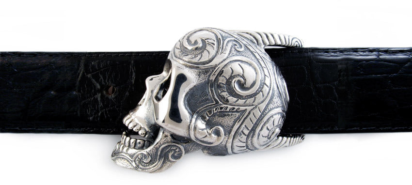 Sterling Sugar Skull Buckle
