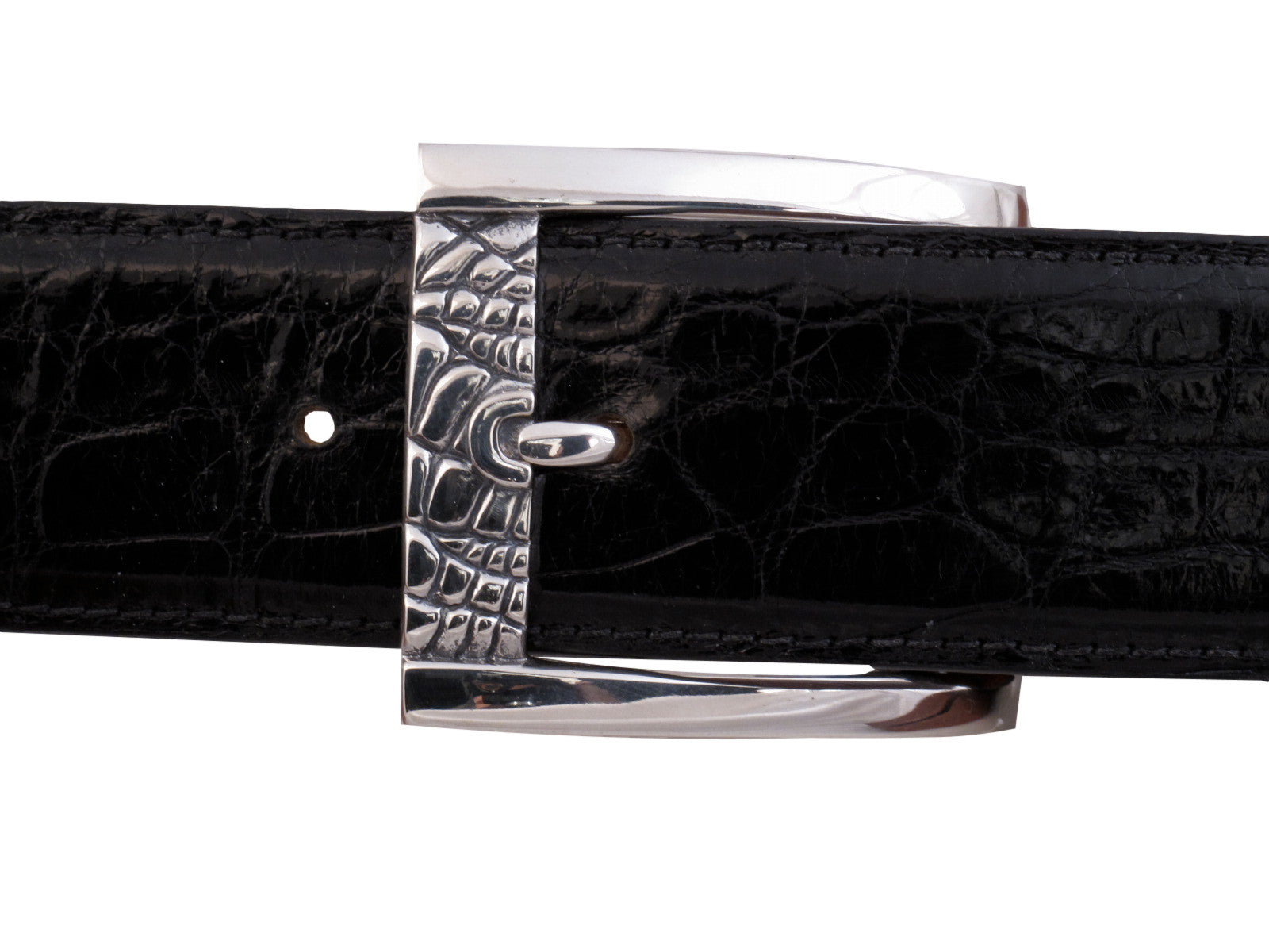 Sterling Alligator Print Dress Buckle