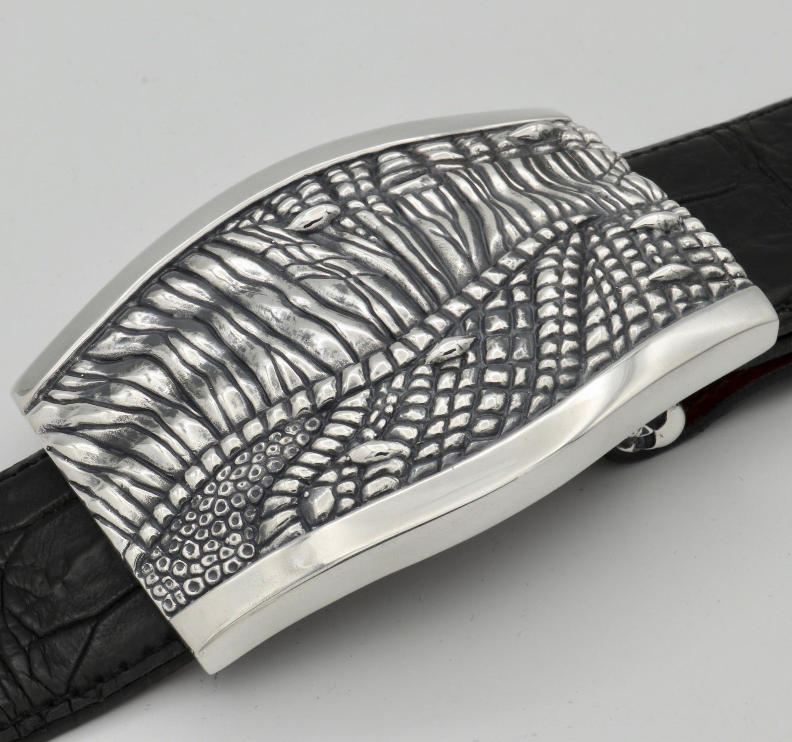 #1388 T-Rex Skin Larger Plaque Buckle, 1.5"