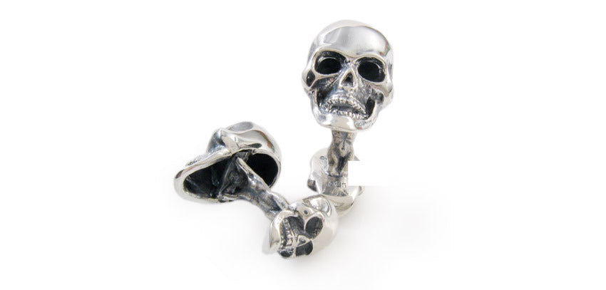 Sterling Double Skull Cufflinks