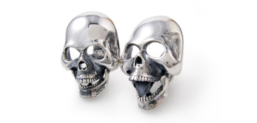 Sterling Large Skull Cufflink