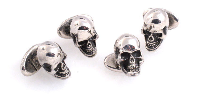 Sterling Skull Stud Set
