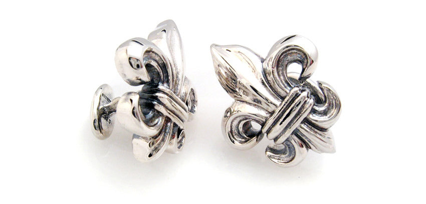 Sterling Fleur di Lis cufflink [larger]
